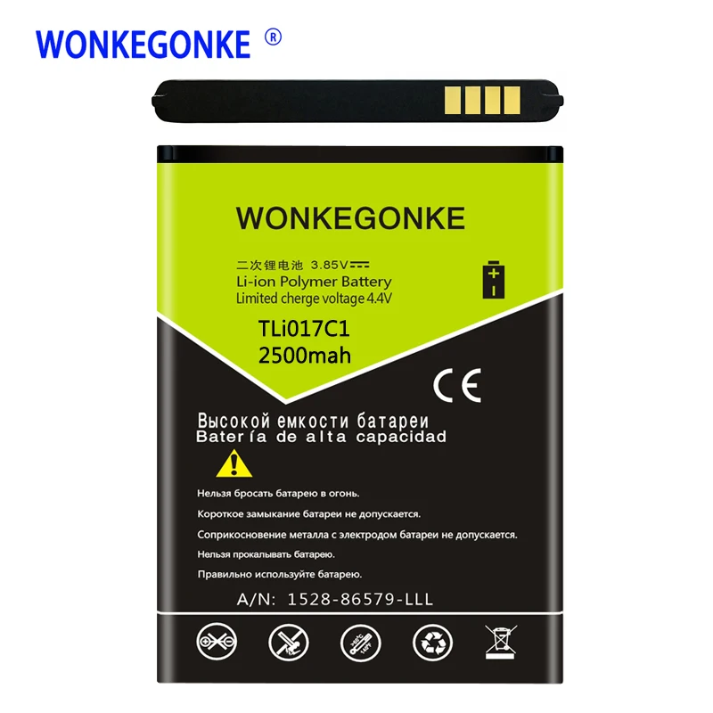 Аккумулятор WONKEGONKE TLI017C1 для Alcatel One Touch PIXI 3 4 5 дюйма 5019D 5017D 5017A 5017X 5017 5027B