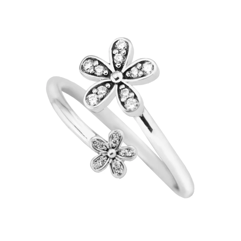 

Authentic 925 Sterling Silver Rings for Women Party Wedding Gift Dazzling Daisies Ring Fine Jewelry anillos bague Wholesale