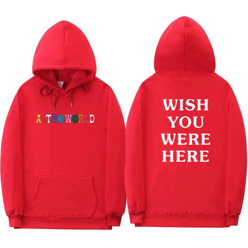 Трэвиса Скотта Astroworld WISH YOU WAS HERE толстовки Модные с буквенным принтом худи уличная одежда для мужчин и женщин пуловер Толстовка