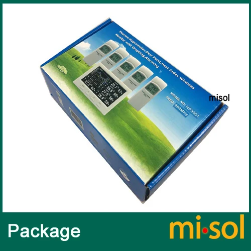 Бесплатная доставка! Беспроводная метеостанция с 5 датчиками каналов цветной