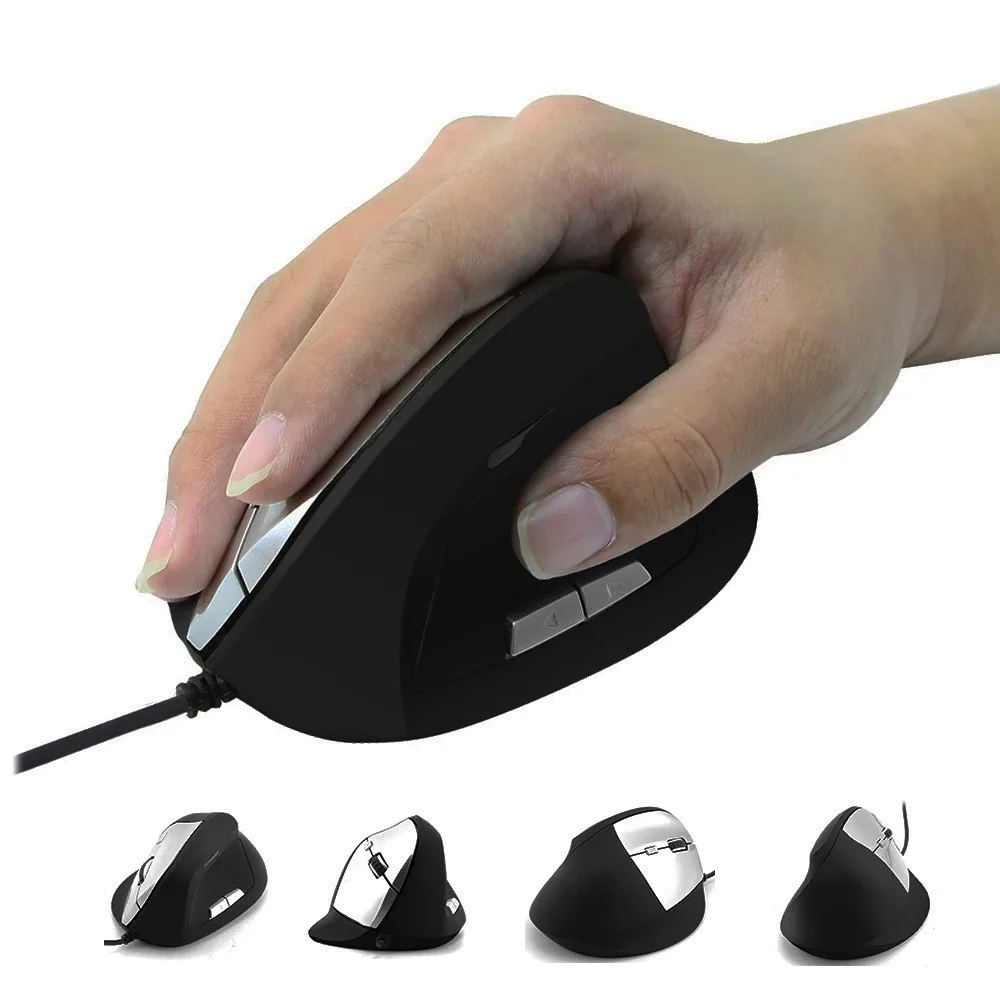 CHYI проводная мышь эргономичная Вертикальная оптическая USB кабель 6D 800 1000 1200 1600 dpi с