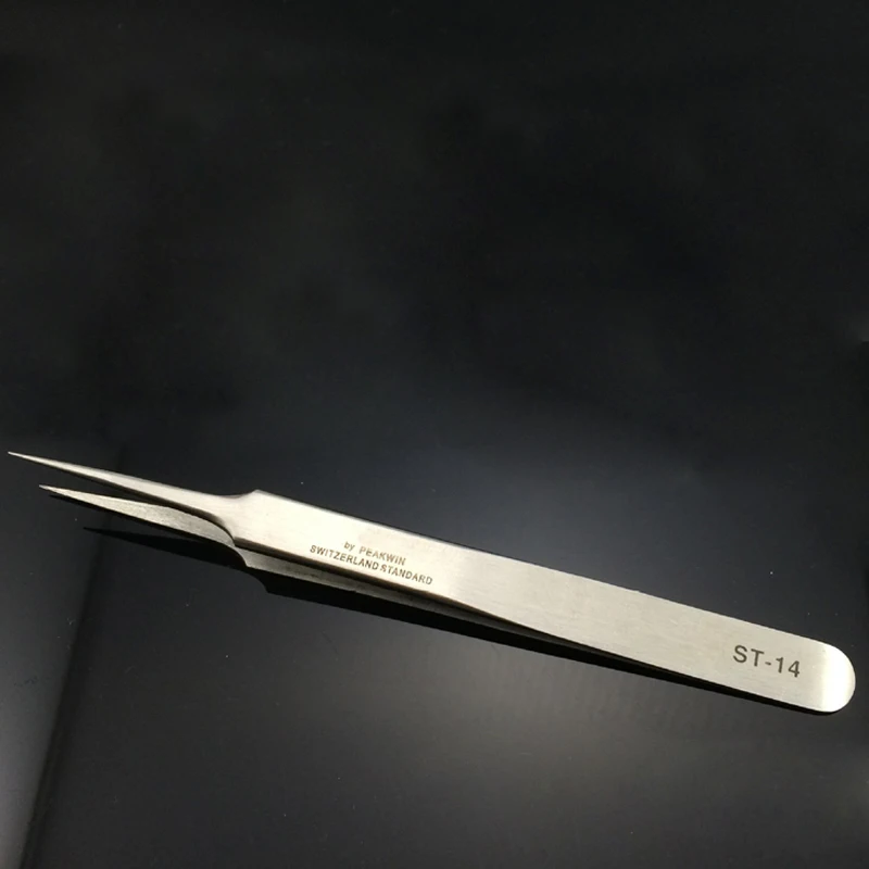 

Professional ST-14 Anti-Acid Anti-magnetic Stainless Steel Precision Tweezers Fine Tip Staight