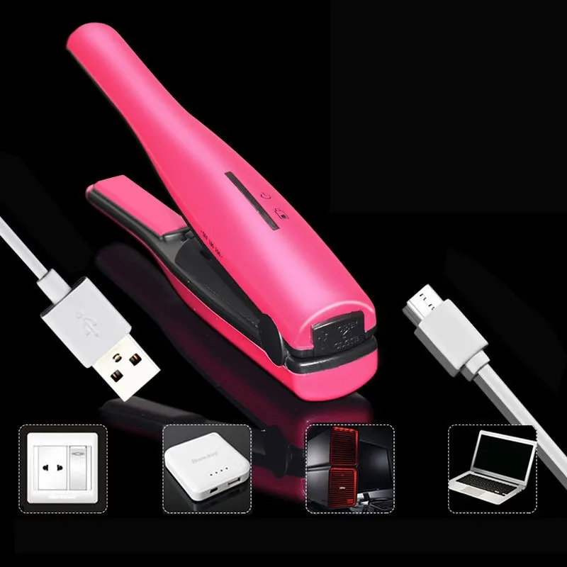 Christmas Present New Portable Wireless Charging Hair Striaghtener Brush Fast Heat Flat Iron Curler Beauty Styling Tools | Красота и