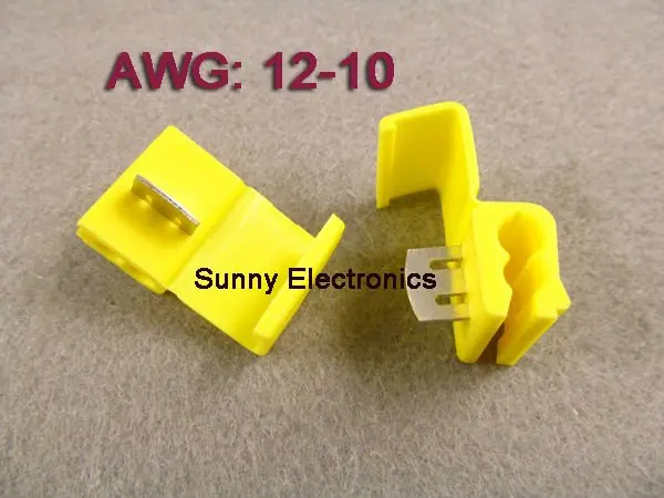 

Бесплатная доставка, 50 шт., Желтый скотч-замок, быстроразъемный 12-10 проводной соединитель AWG