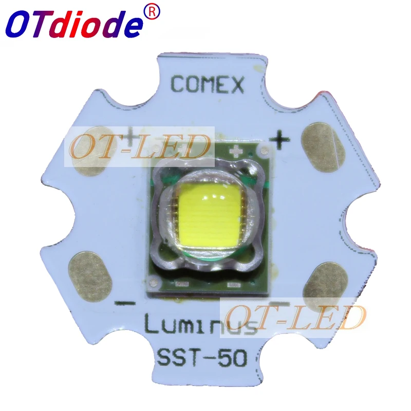 

1pcs Luminus 15W SST-50 Bright White LED 6500k 4500k 3000k Chip Emitter 1300-1500LM 3.4-3.7V mounted 20mm Copper Board