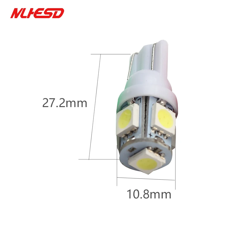 100 шт./лот грузовик светодиодный 24 В T10 W5W 5 SMD 5050 светодиод 5SMD светодиодов