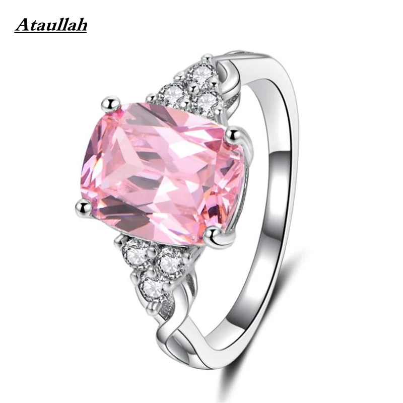

Ataullah Pink Square Romantic CZ Crystal Fashion Finger Rings For Women Ladies Zirconia Wedding Anniversary Jewelry RWD7-034-2
