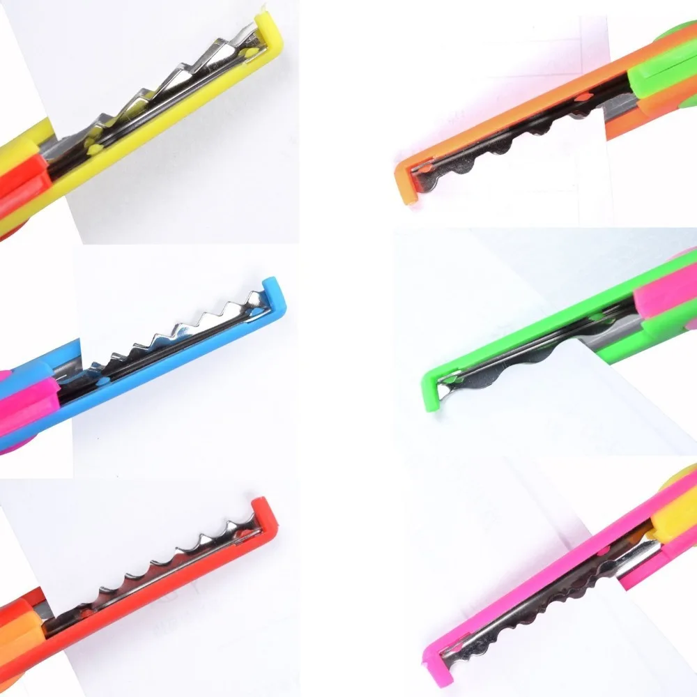 

Pack of 6 Assorted Colors Kids Smart Paper Edger Scissors for Teachers, Students, Crafts, Scrapbooking, DIY Photos, Album