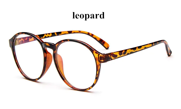 leopard Модные прозрачные круглые очки прозрачная оправа женские очки от близорукости мужские очки в оправе nerd оптические оправы прозрачные - Цвет оправы: leopard