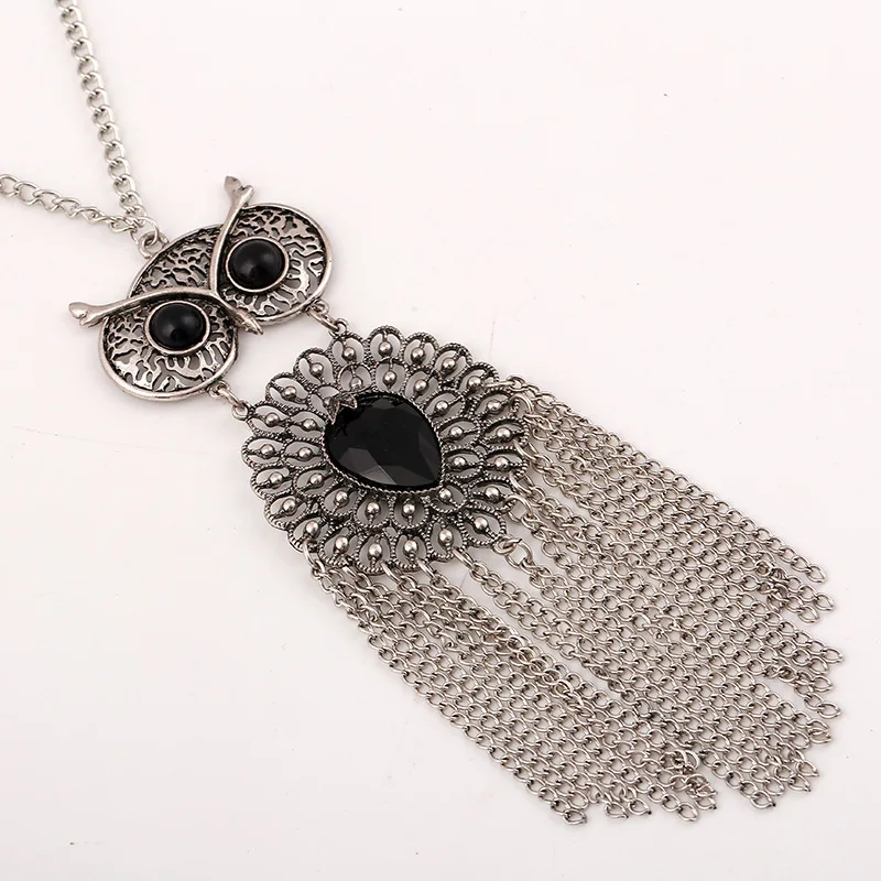 Женское винтажное ожерелье LZHLQ богемное в виде совы этнические ожерелья животных