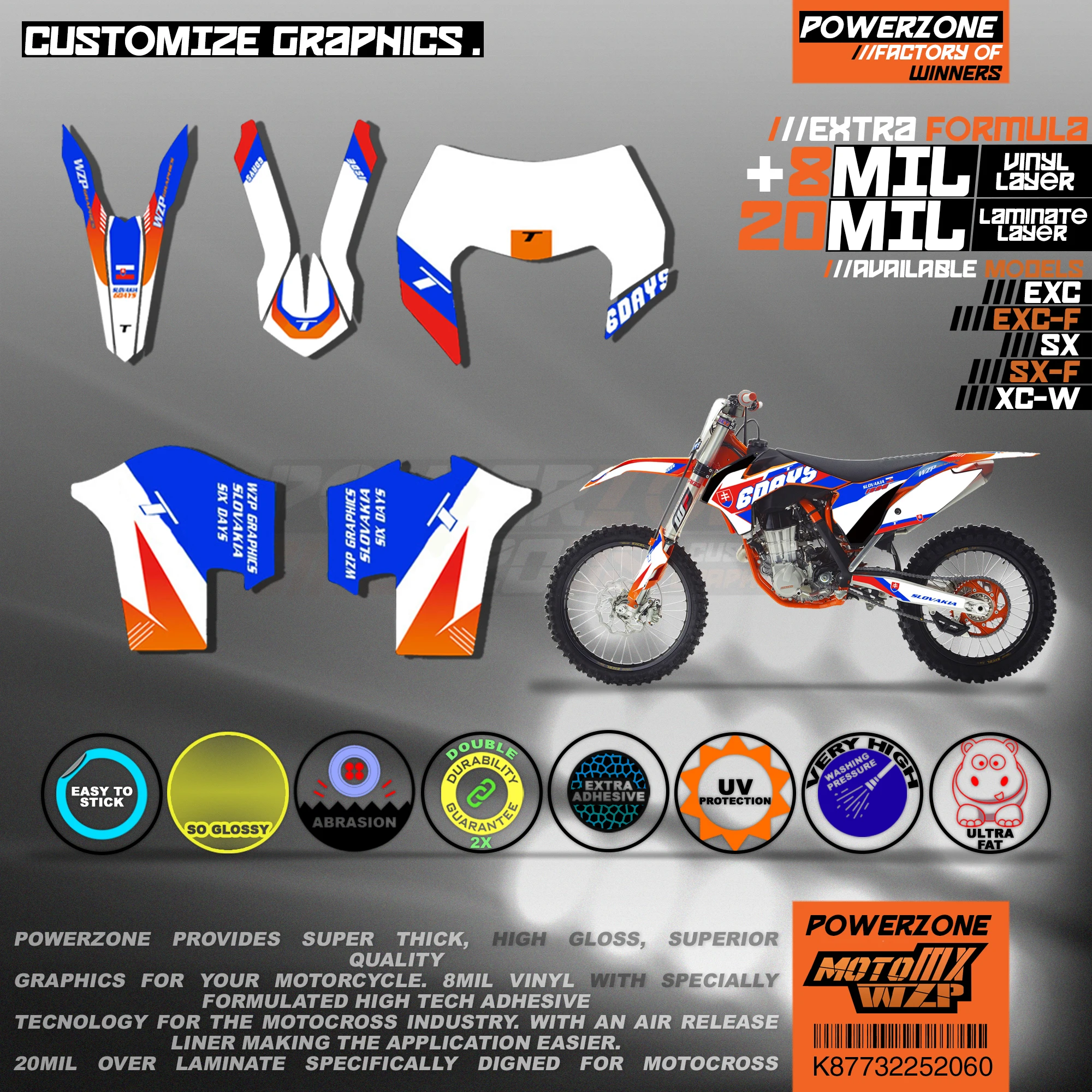 PowerZone на заказ футбольной команды Графика Фоны наклейки 3м комплект для KTM SX SXF MX EXC
