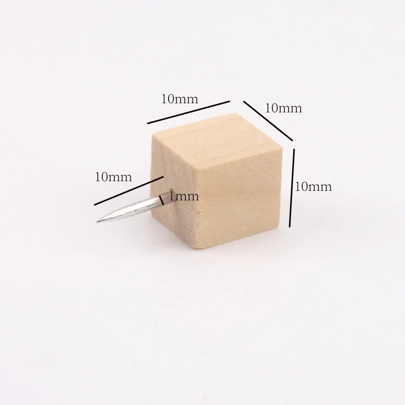 Square 10 шт. круглые квадратные деревянные штифты для большого пальца, материал Escolar, доска для сообщений, бумага, карта, пробковая доска, фиксирующие штифты - Цвет: Square