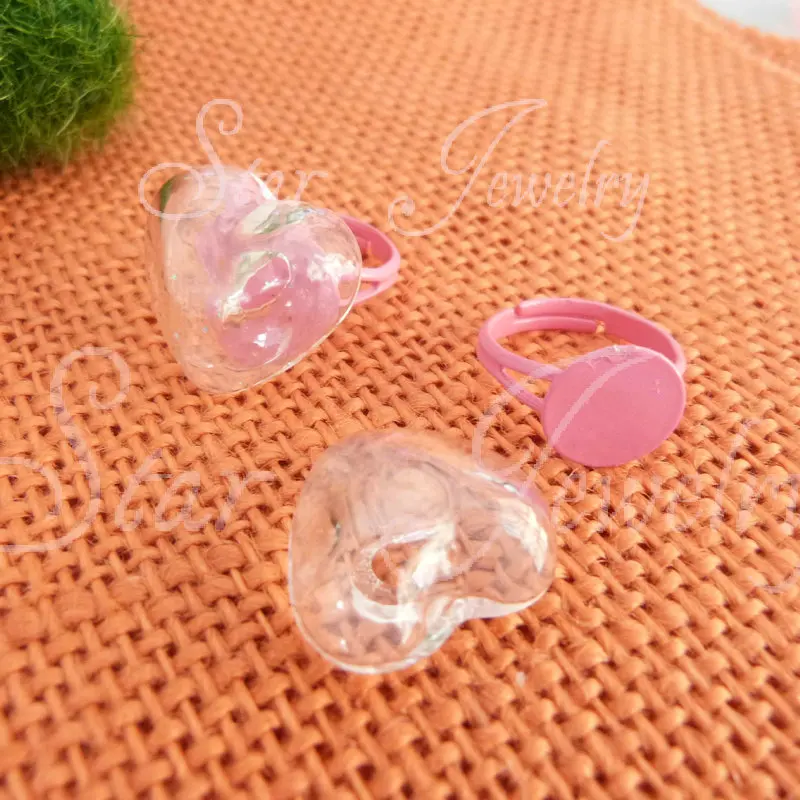 20 шт 21 мм стеклянная бутылка в форме сердца с фильтром цвета кольцо Установка