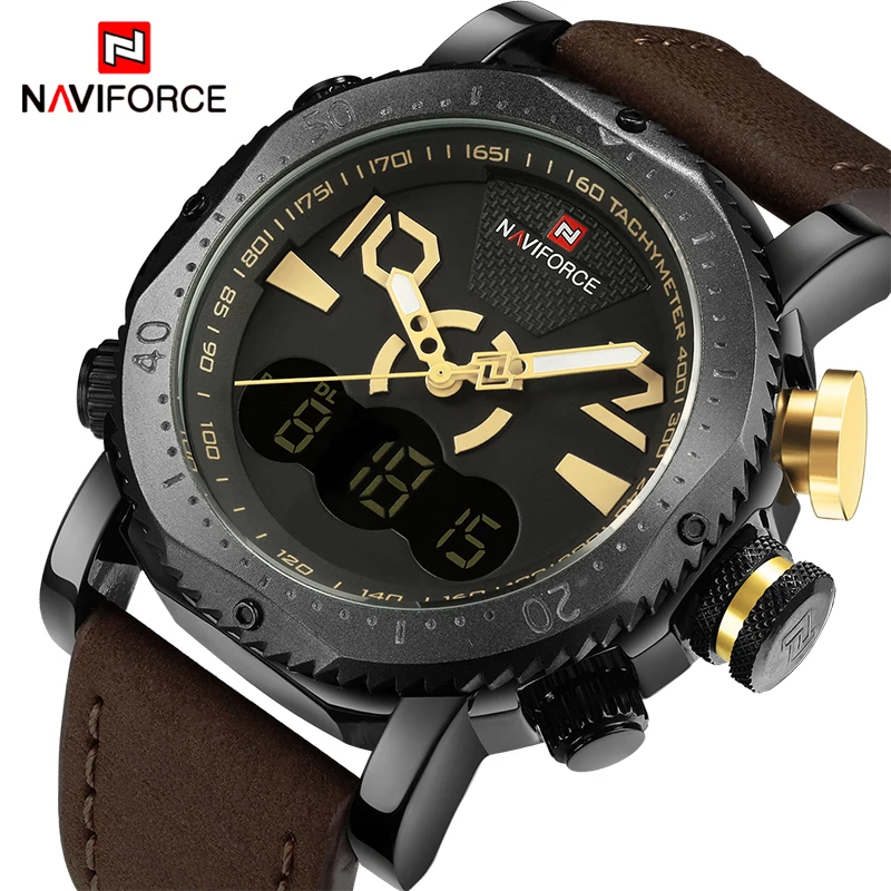 2017 Топ люксовый бренд NAVIFORCE мужские спортивные военные часы кварцевые аналоговые