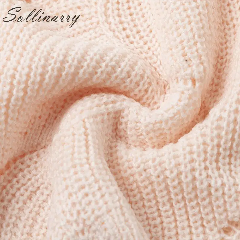 Sollinarry асимметричный свитер с открытыми плечами женские модные вязаные