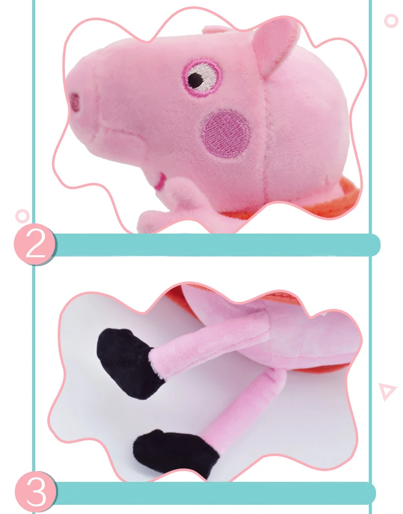 4 шт./компл. Подлинная Peppa Свинья 19/30 см розовый поросенок плюшевые игрушки Пеппа Джордж мягкие куклы мультфильм животных для детей Семья Вечерние