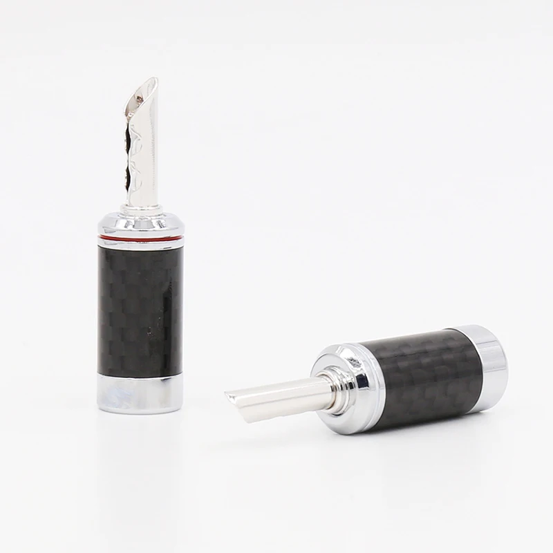 

4pcs High Quality VB445R Rhodium plated banana BFA banana Carbon fiber Rhodium plated speaker cable plug