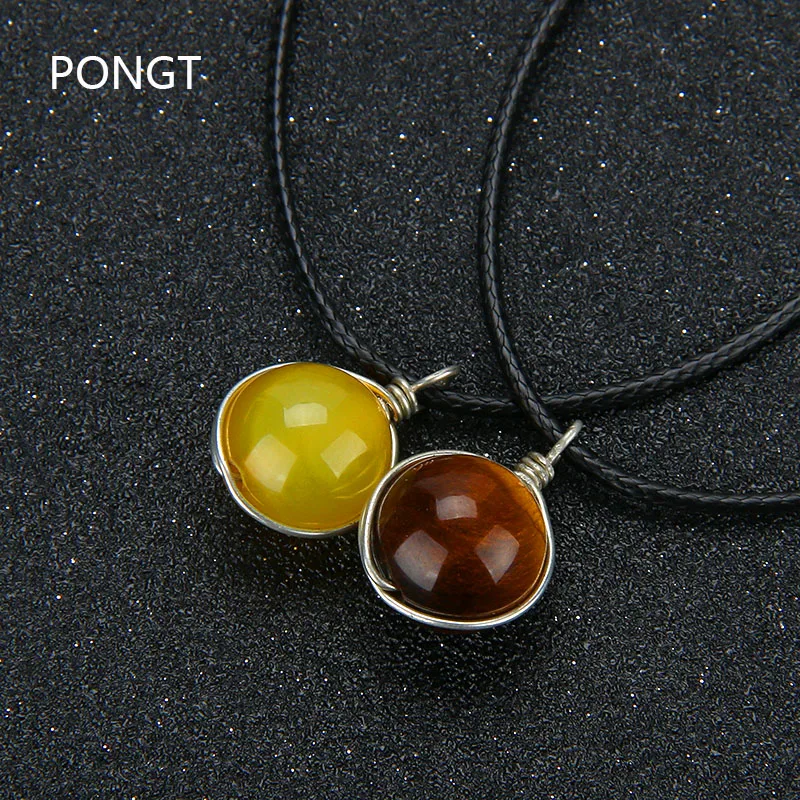 2018 модное ожерелье с подвеской из натуральных бусин женское камня