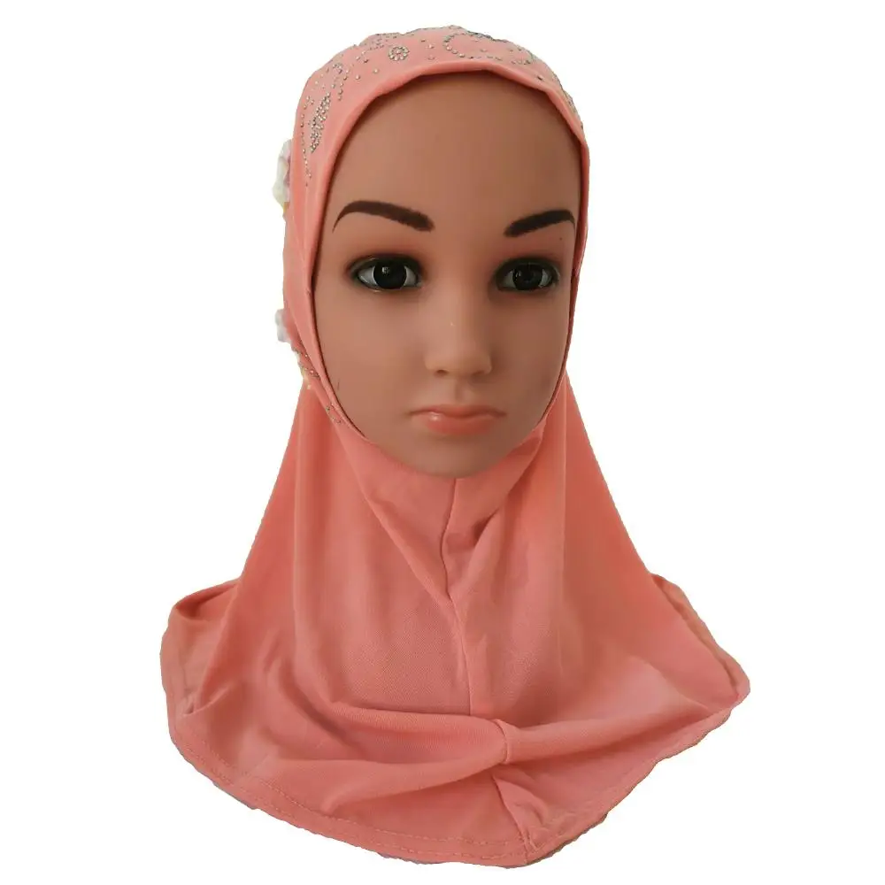 Детский мусульманский хиджаб для девочек Искусственный шарф шали цветы головной