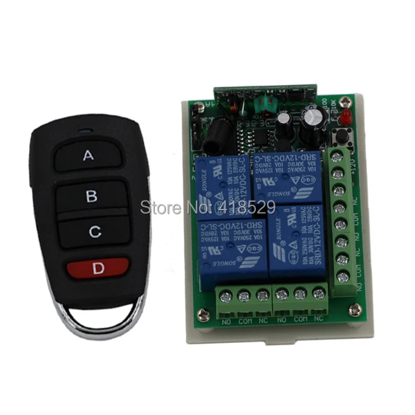 

Радиочастотный беспроводной пульт дистанционного управления DC 12 В, 7 А, 4 канала, 1 приемник с передатчиками 1 шт.