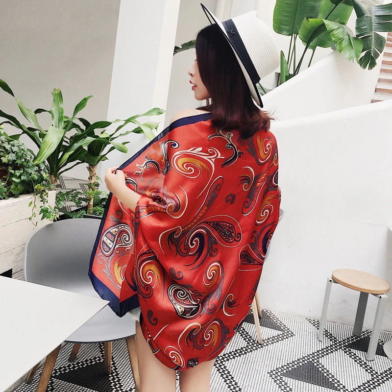 Spring and summer new printing casual sweet big cute scarf shawl dual-use long sea resort sunscreen beach breathable |