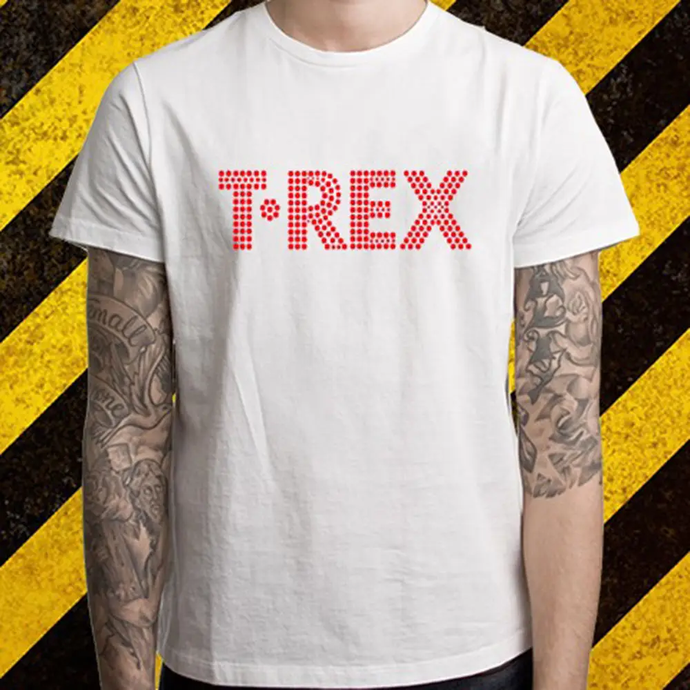 Новый T. REX T английский глэм Рок Группа Логотип для мужчин s белая футболка Размеры
