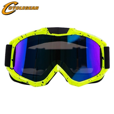 Оригинальные Cyclegear CG15 мотокросса от дорожные очки ATV Casque мотоциклетные очки анти-ветер мотоцикл гоночная маска - Цвет: Yellow Frame Rainbow