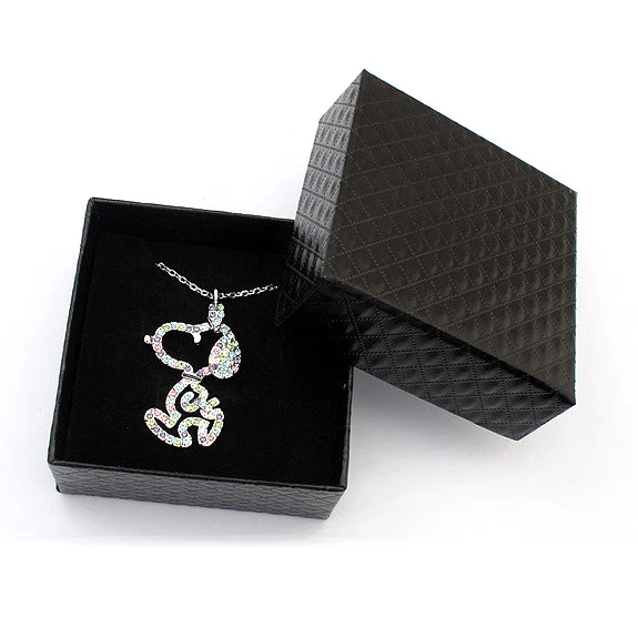 Square Jewelry Box Necklaces Earrings Bracelets Organizer Boxes Gift Packing Engagement Ring Display Black White Red Wholesale