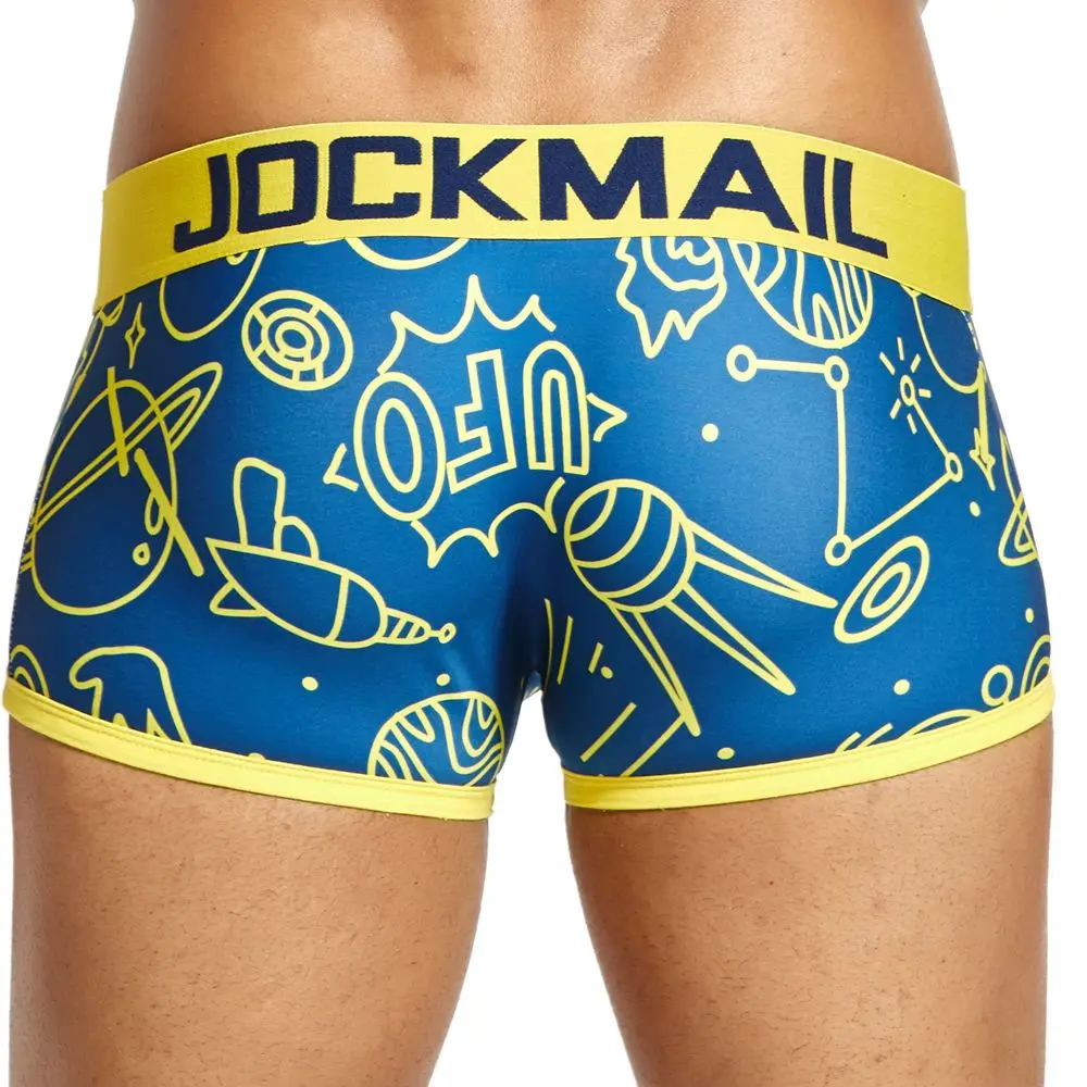 JOCKMAIL Boxer Sexy Men Underwear nylon printed boxershorts men trunks cuecas boxer masculina youth big boy Men Gay Underwear