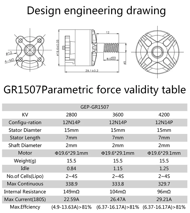 GEPRC SPEEDX GR1507 бесщеточный двигатель 2800KV/3600KV/4200KV 3-4S двигатель для FPV гоночный Дрон RC модели Мультикоптер diy запчасти