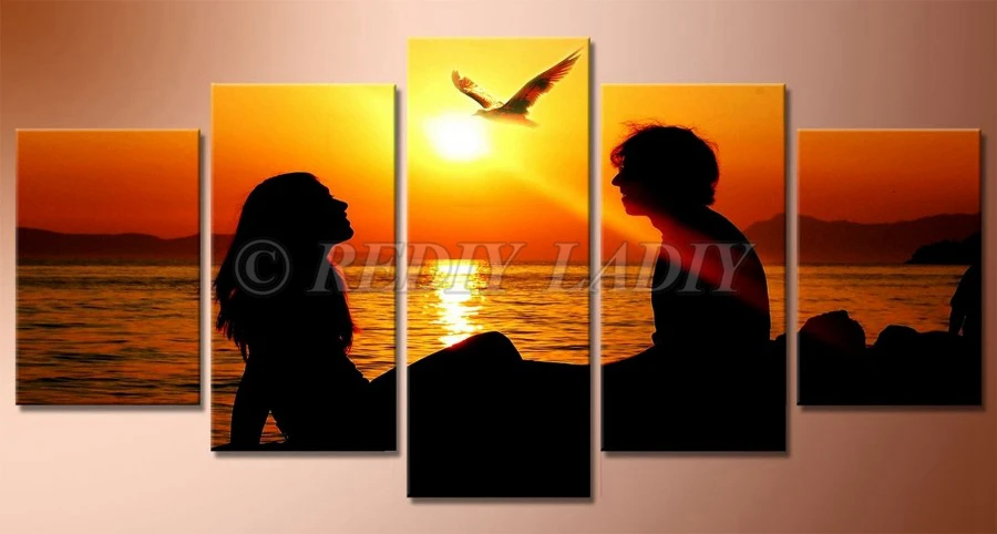 DIY Алмазная картина Триптих 5D Алмазная мозаика Soulmate Love Модульная картина из 5 панелей настенная художественная Стразы для вышивки крестом