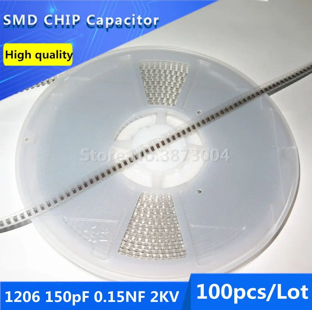 100 шт 1206 150pF 0.15NF 2KV 2000V 10% толстая пленка чип многослойный керамический