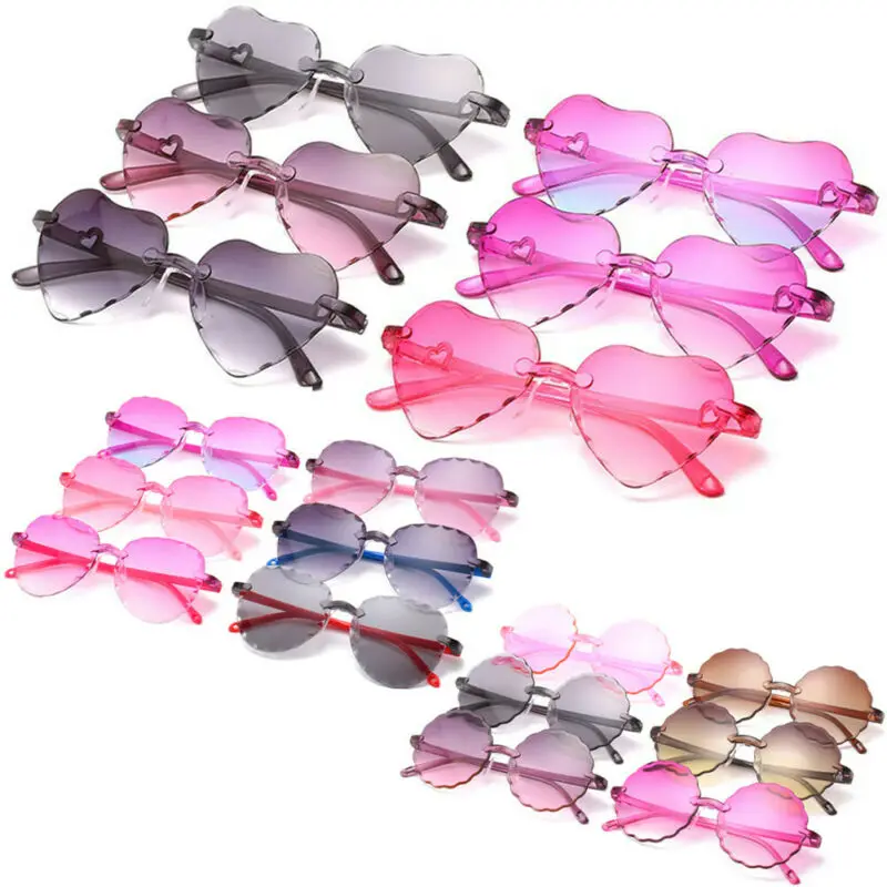 Pudcoco Cute Gradient Heart Shape Children sunglasses kids Boys Girls Ultra-light Sunglasses Shades Holiday UV400 Protection | Спорт и