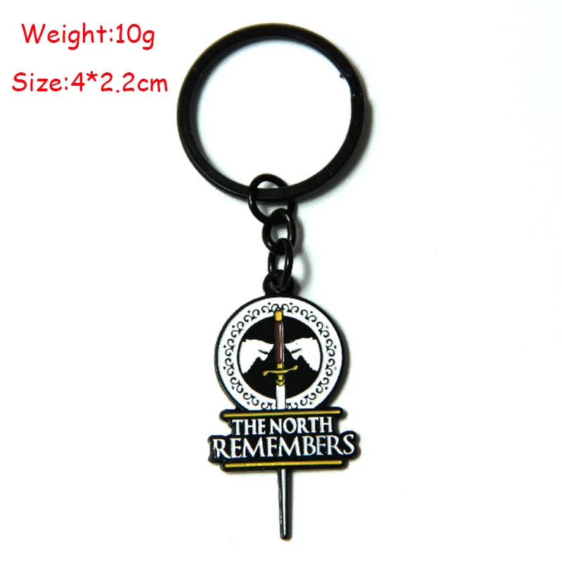 Game of Thrones Keychain Key Chains Son Ice and Fire House Stark Winterfell Pendant Fashion Jewelry Gift Keyring | Украшения и
