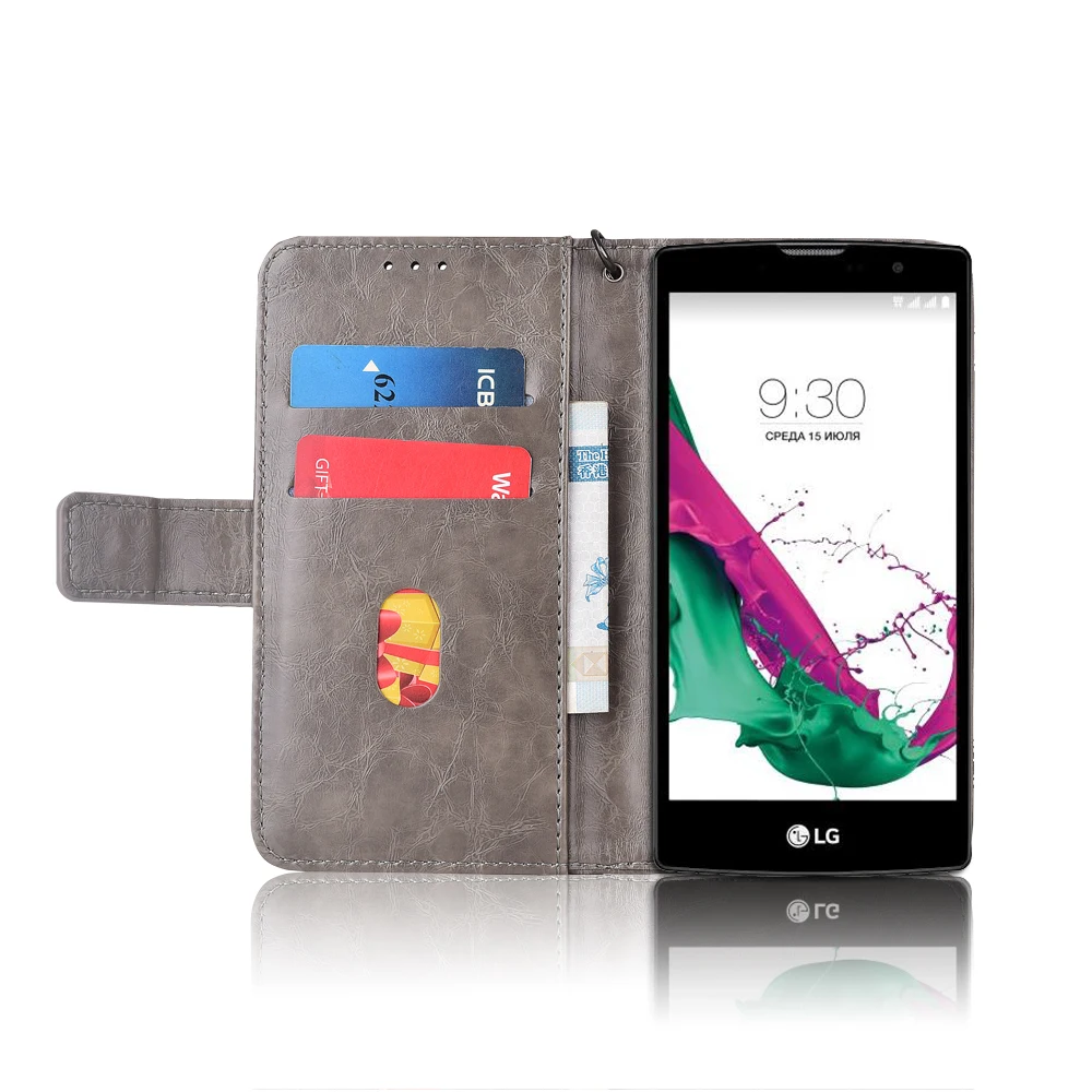Кожаный чехол-книжка для LG G4c Fundas с цветочным принтом 100% специальный