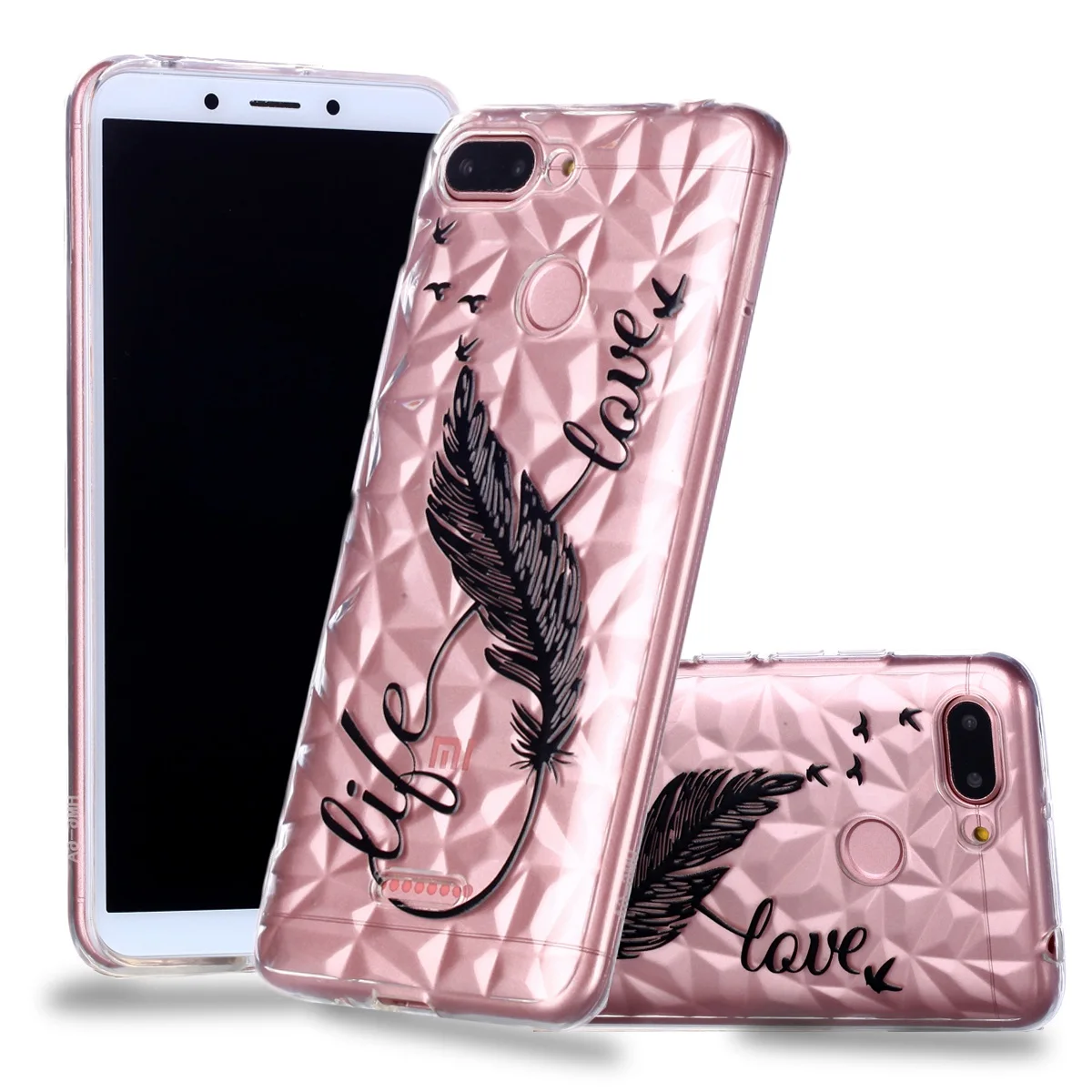 ТПУ силиконовый чехол с алмазным узором для Xiaomi Mi Redmi 6 мягкий цветной цветочный