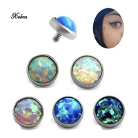 345mm piercing jewelry opal skinning nail 316 stainless steel opal bone nail body piercing belly navel bar ring for women