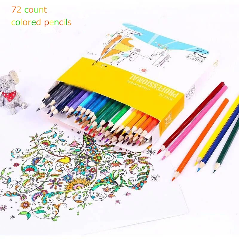 

OLIKE 72pcs Pencil Safe Non-toxic Lead Water Soluble Colored Pencils Watercolor Pencils For Writing Drawing School Supply