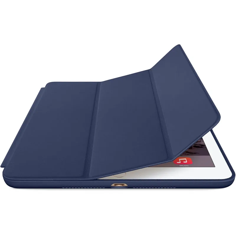 Для iPad Air 2 умный чехол из натуральной кожи тонкий темно синий защита для