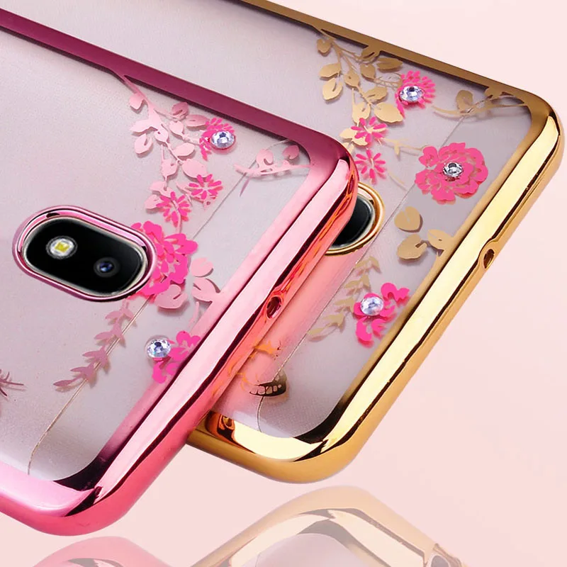 YueTuo etui coque cover case For Samsung Galaxy j7 2017 Pro j730 transparent 3d phone cases back Soft TPU Flower accessories | Мобильные