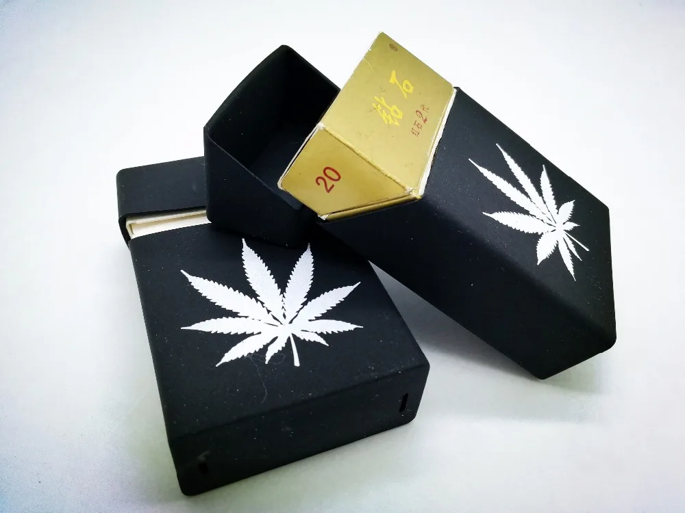 Классический черный в виде кленового листа Силиконовые мягкие сигареты Box