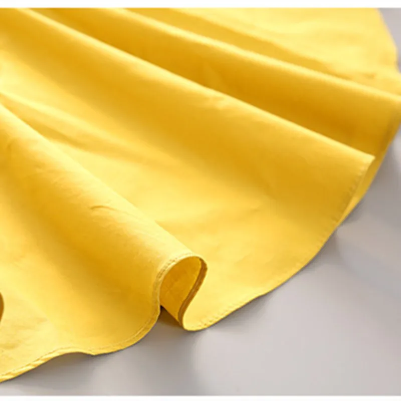 DFXD Toddler Girls Clothing Kids Summer Dress 2018 New Soild Pink/Yellow Sleeveless Strap Birthday Party Baby Beach | Детская одежда и