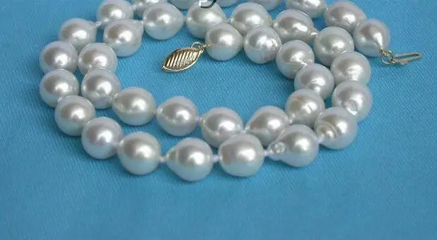 Бесплатная Доставка&gt&gt новый горячий ПОДЛИННАЯ 11 ММ БЕЛЫЙ SOUTH SEA PEARL ОЖЕРЕЛЬЕ 14 К