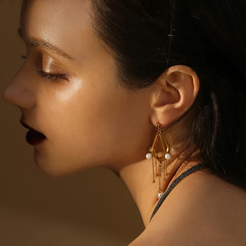 Франция стиль суд серьги люстра Висячие преувеличенная женская серьга Подвеска