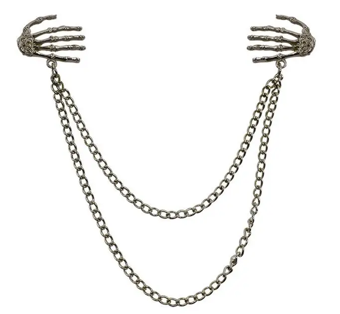 Модная Двойная Цепочка в готическом стиле панк кисточка череп ручная одежда