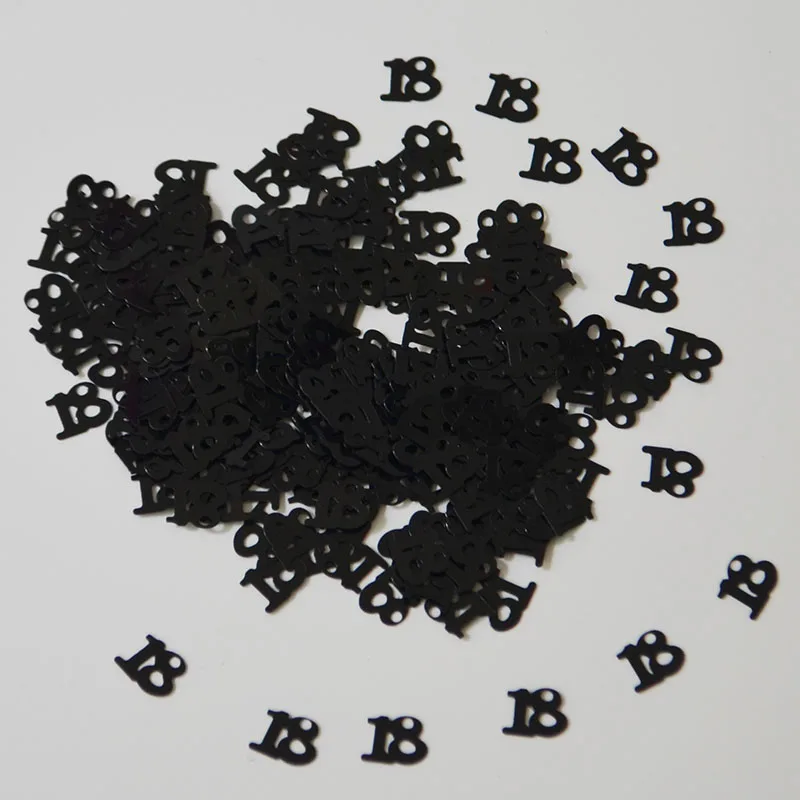 15g Black Number Digital 13 16 18 20 21 30 40 50 60 70 80 Sprinkle Confetti Happy Birthday Party Table Scatter Decorations | Дом и сад