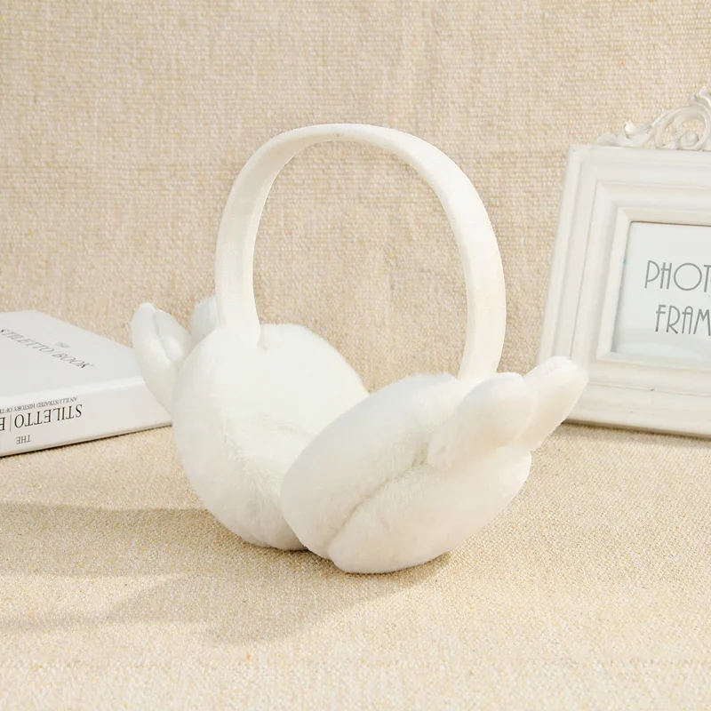 Elegant Rabbit Ear Winter Earmuffs For Women Warm Warmers Gifts Girls Cover Ears Fashion TWE005-white | Аксессуары для одежды