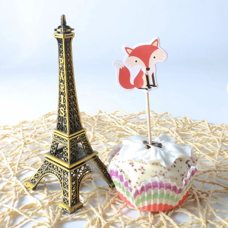 24 шт. детский топпер для торта с рисунком медведя совы лисы|Товары украшения