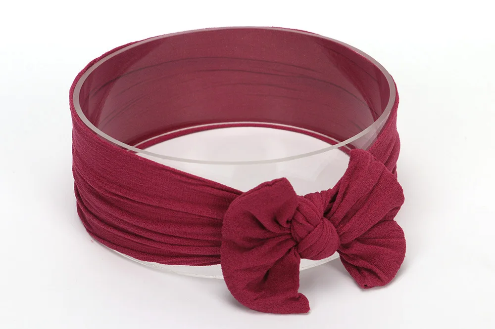 2019 Newborn Girls Bow Knot Nylon Turban Headbands Children Elastic Wide Hair Bands Bohemia Kids Accessories |