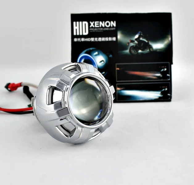 Универсальный мотоцикл 35 Вт 2 дюймов Bi Xenon HID объектив проектора комплект Wiht синий